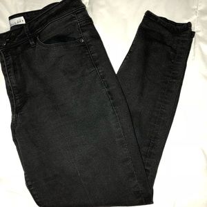 Loft High Waist Black Skinny Ankle Jeans